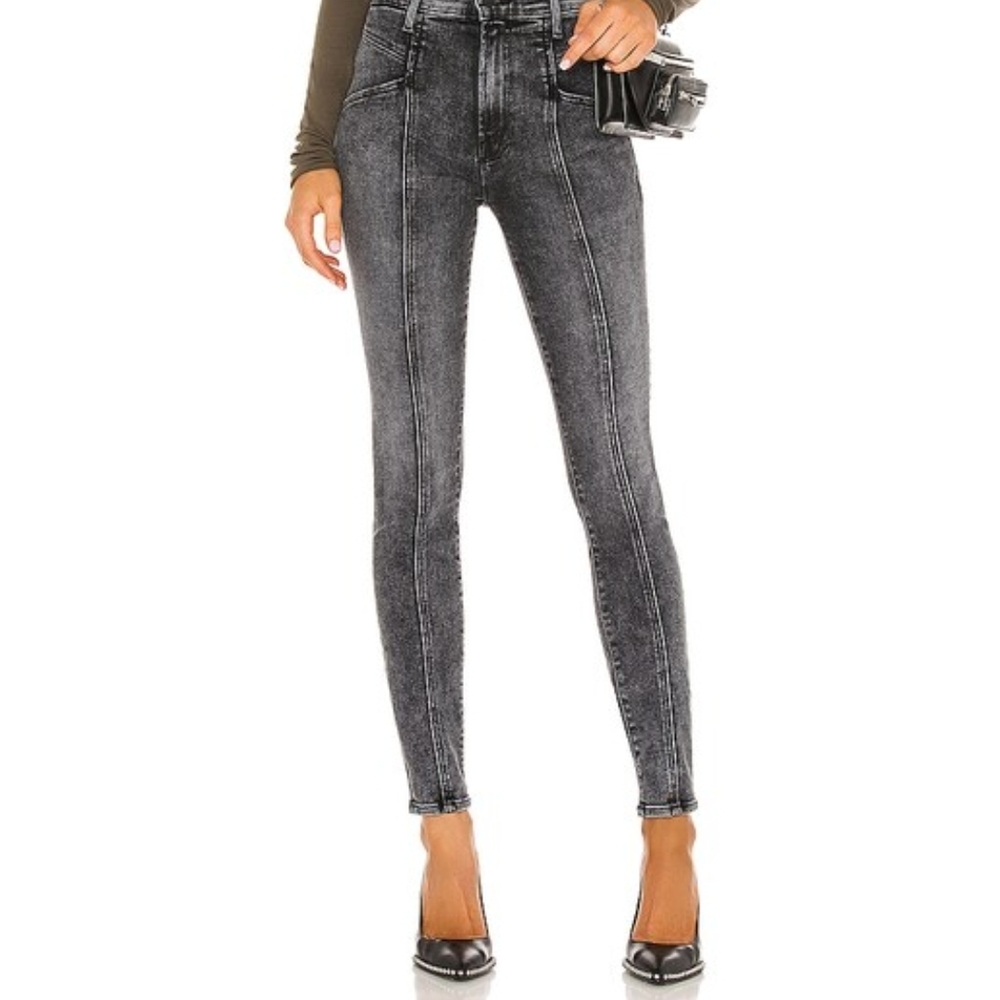 MOTHER The Seamed Swooner Black Skinny Jeans